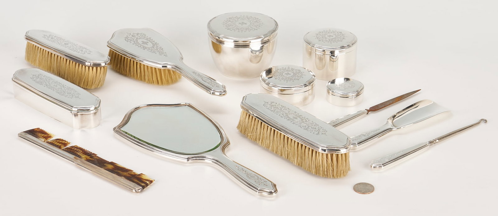 Tiffany Sterling Vanity Set, 13 Pieces (1 of 20)