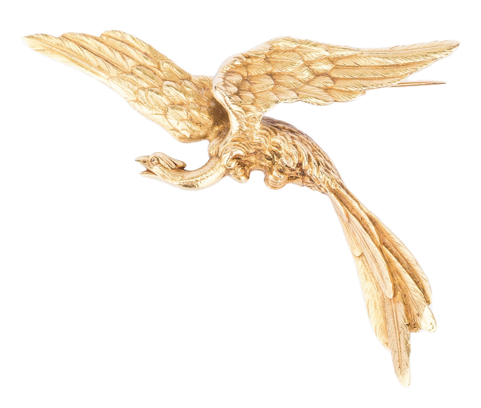 18k Gold Flying Phoenix Pin/Brooch (1 of 7)