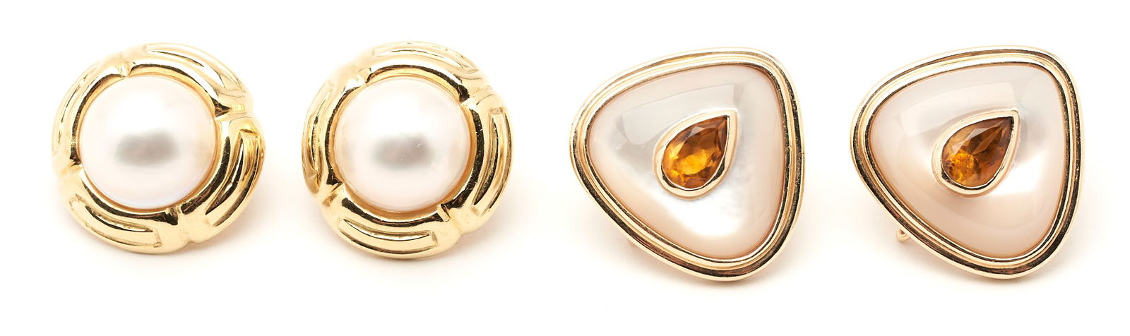 2 Pairs of Ladies' Yellow Gold Earrings (1 of 9)