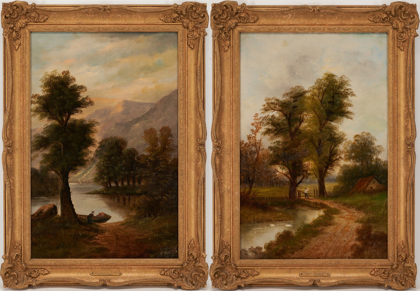 Pair of British Landscape Oil on Canvas Paintings, M. Holder (1 of 17)