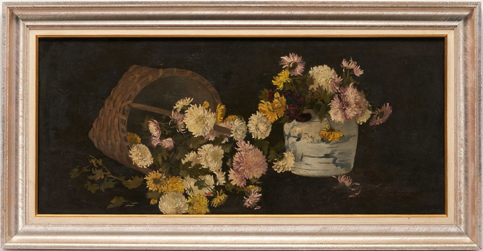 American School O/C Still Life Painting with Flowers (1 of 11)
