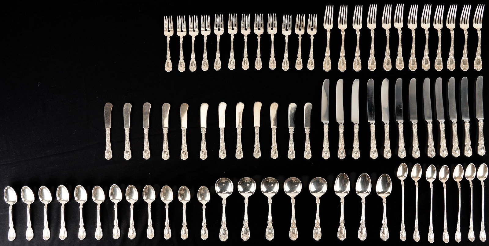 75 pcs. Gorham Sterling Flatware, Westinghouse monogram (1 of 12)