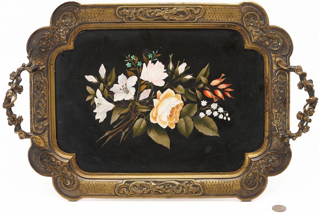 Bronze Mounted Pietra Dura Tray (1 of 12)