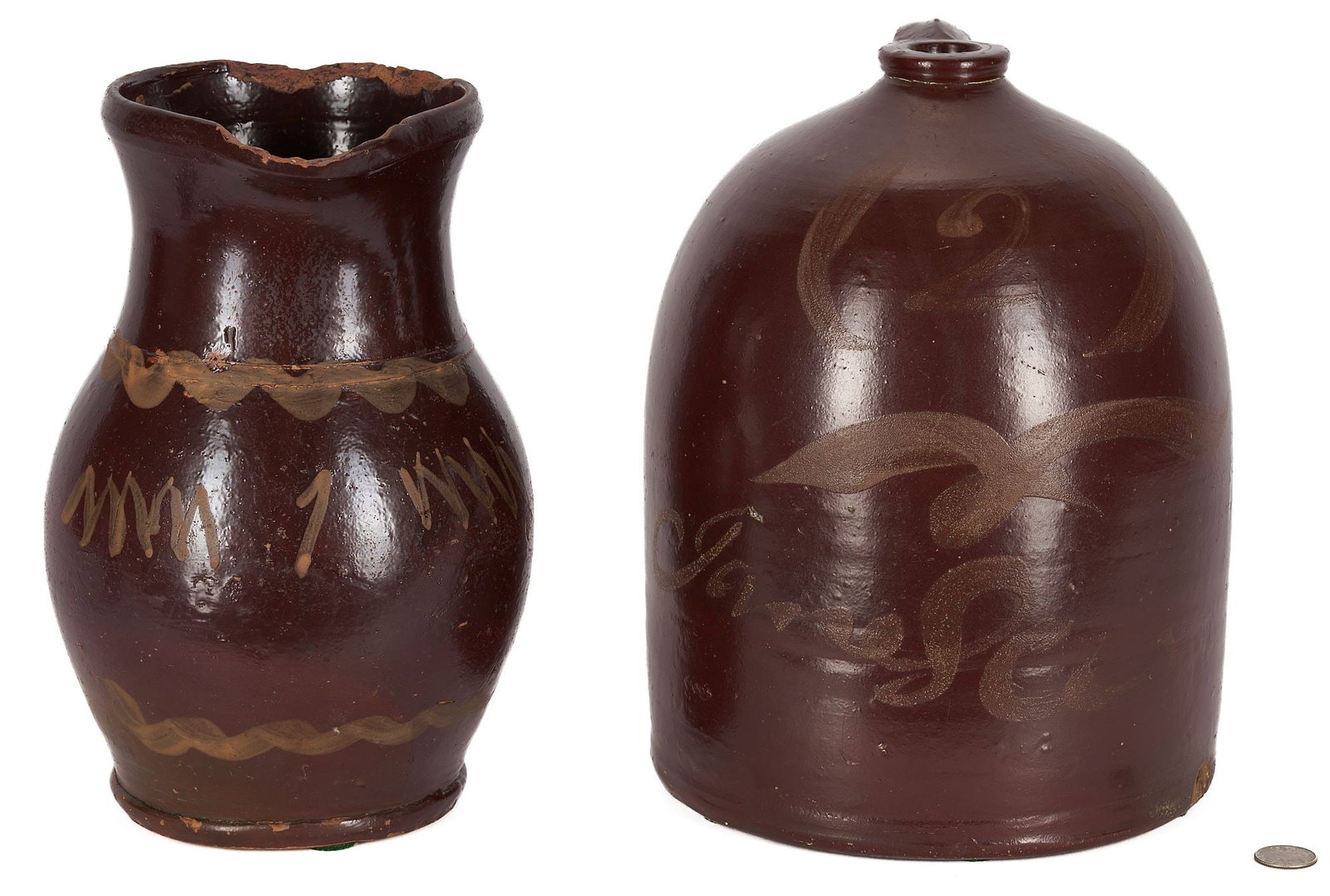 Two West TN Slip Decorated Pottery Forms (1 of 9)