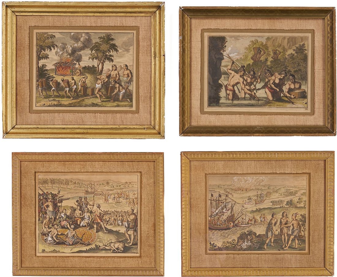 4 Theodor de Bry, Early Fla. & Va. Native American Prints (1 of 12)