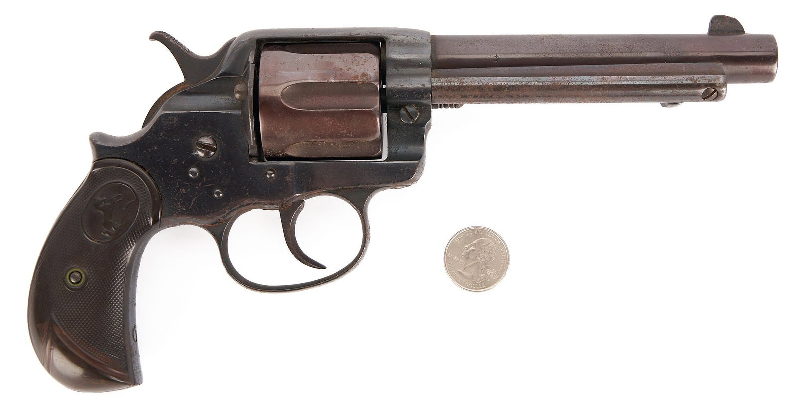 Model 1878 Double Action Colt .44 cal. Revolver: Model 1878 Double Action Colt Revolver, marked ".44" on the underside of the barrel and "44 WCF" on left side trigger guard. Serial number 17335 indicates manufacture in 