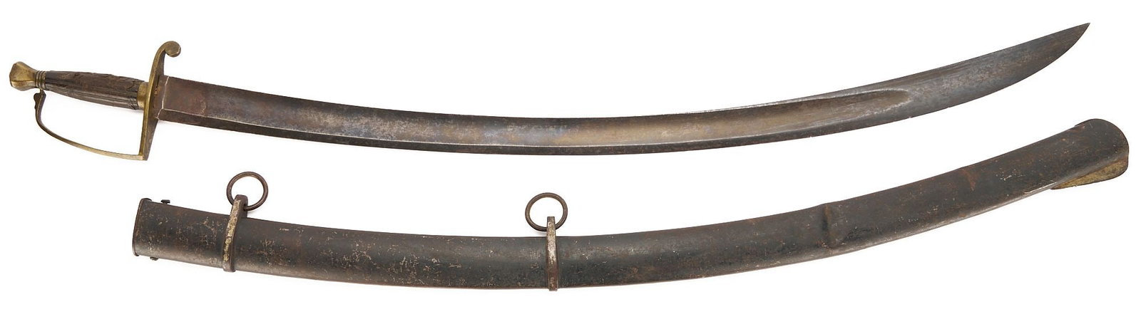 Early American Dragoon or Cavalry Sword with Metal Scabbard (1 of 17)