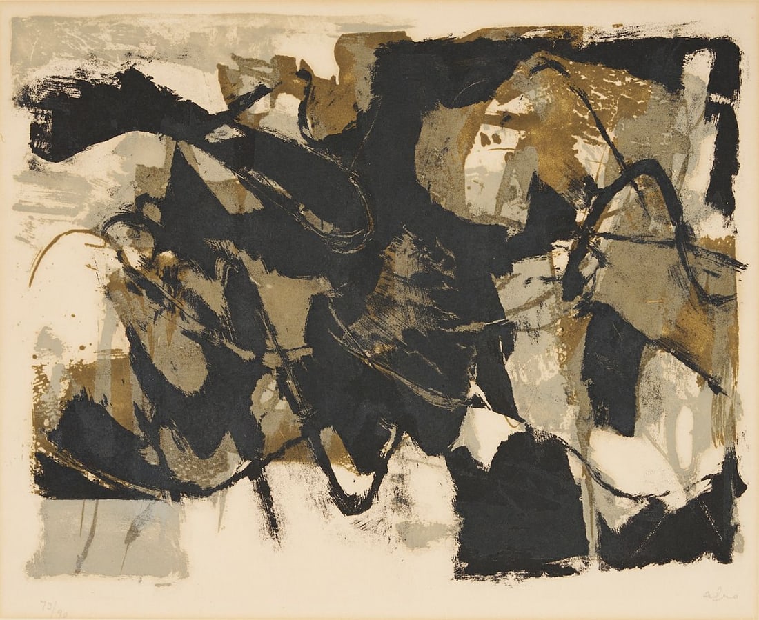 Afro Basaldella Abstract Etching w/ Lithography, Sottobosco, 1959 (1 of 9)