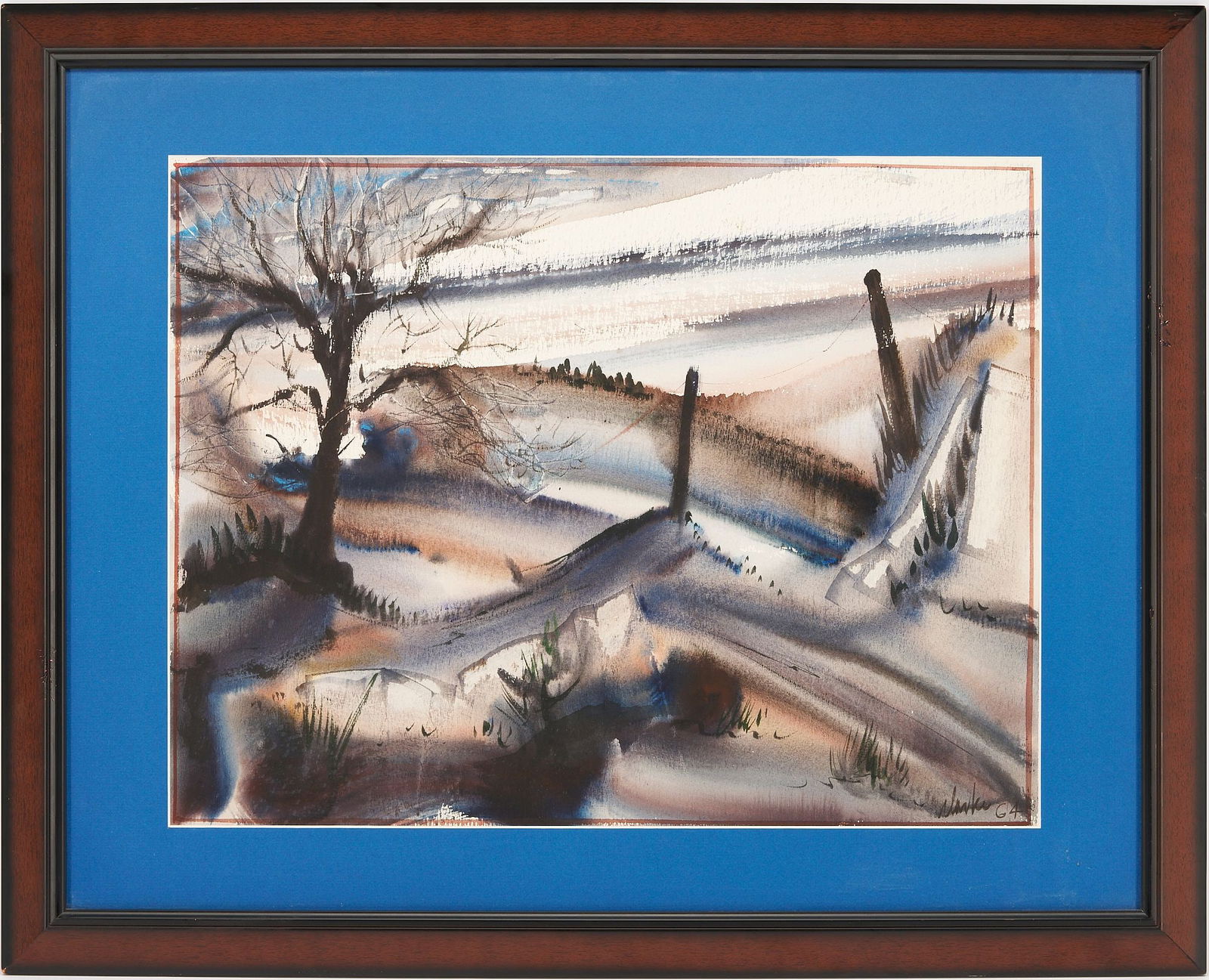 Richard Clarke Watercolor Painting, Winter Landscape (1 of 8)