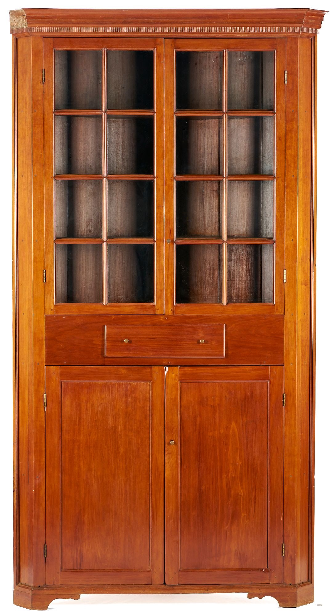 Middle TN 16 Pane Cherry Corner Cupboard (1 of 20)
