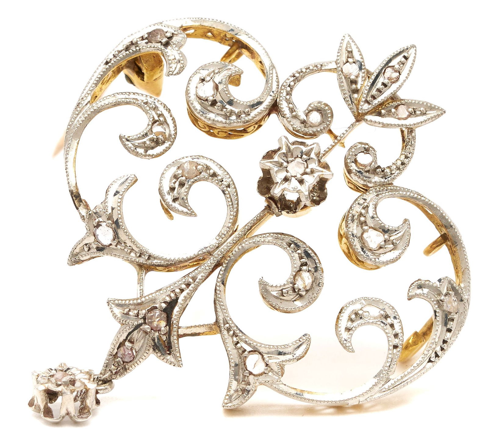 Gold, Platinum, & Diamond Brooch (1 of 6)