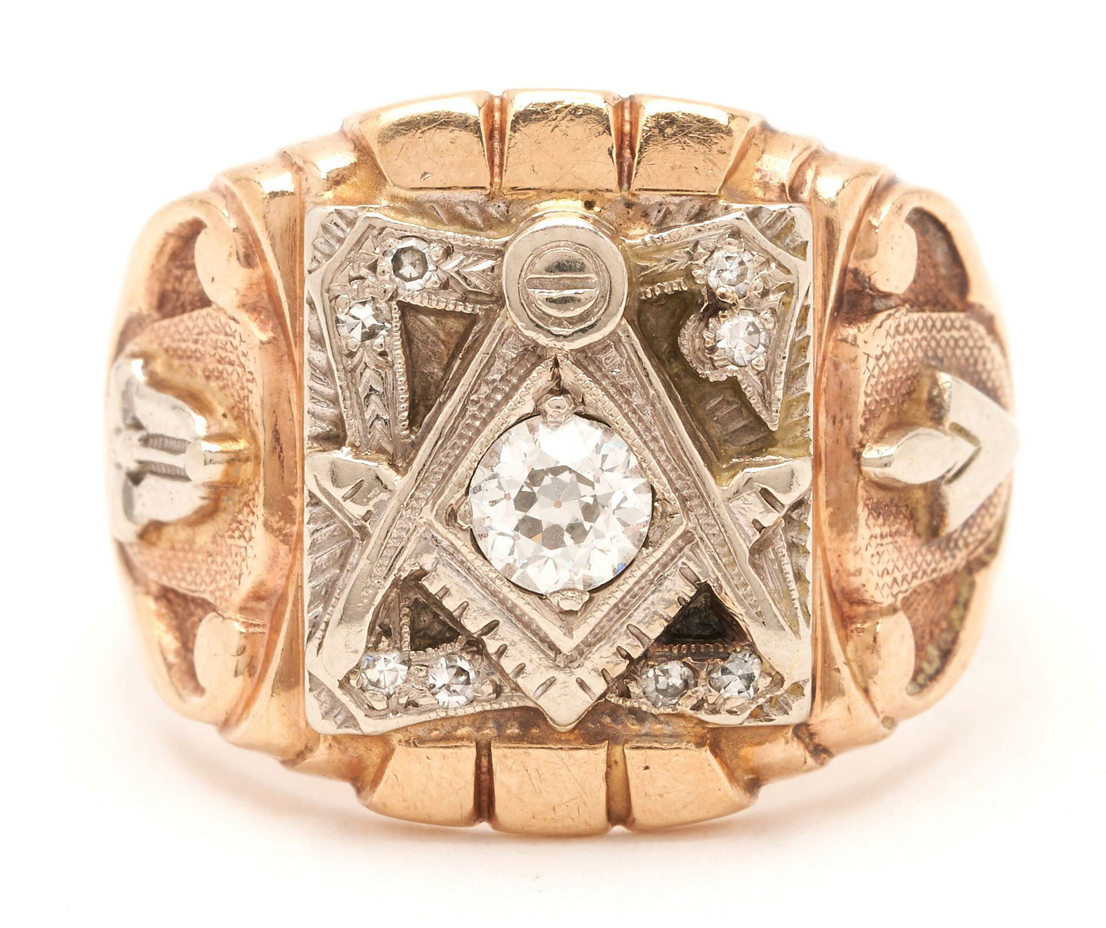 10K Gold & Diamond Masonic Ring (1 of 6)