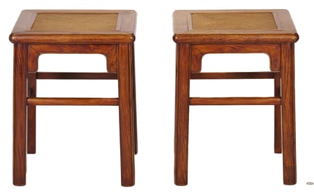 Pair Chinese Huanghuali Stools