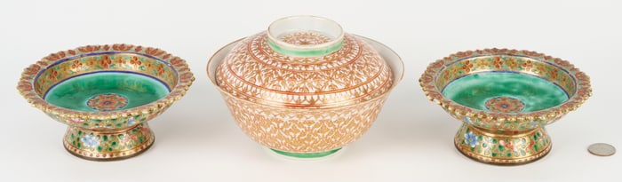 3 Chinese Export Porcelain Items, incl Bencharong Ware