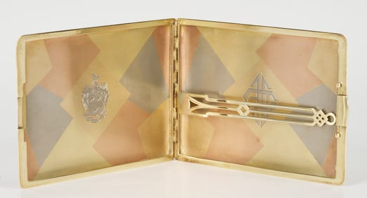 Pierce Arrow Motors 14K Gold Cigarette Case