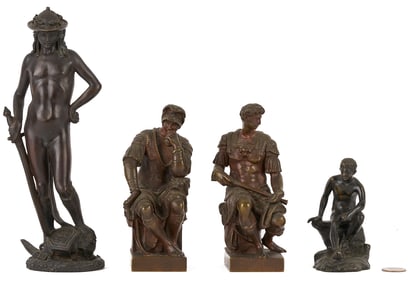 4 Grand Tour Figural Bronze Sculptures