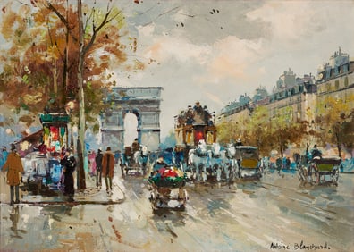 Antoine Blanchard Parisian Street Scene