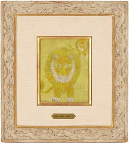 Henri Maik O/C Painting, Two Lions, 1967