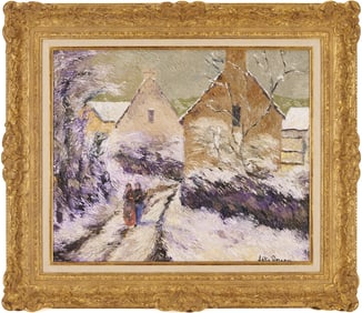 Lelia Pissarro O/C Impressionist Winter Landscape