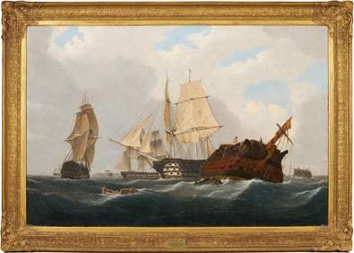 Marine Painting attr. William John Huggins, Trafalgar