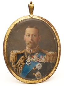 Miniature Portrait of King George V attrib. Downey c. 1910