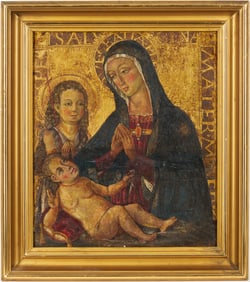 Italian School 16th C. Madonna and Child w/ Saint John the Baptist