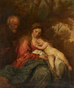 After Van Dyck, Madonna & Child in a Landscape w/ Saint Joseph