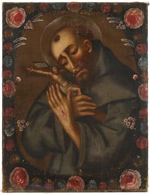 Spanish Colonial Cuzco School Painting, St. Francis of Assisi