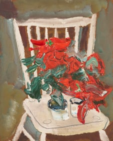 Sterling Strauser Modernist Poinsettia Painting