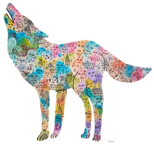 Howard Finster Outsider Art Howling Wolf