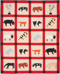 Minnie Adkins Folk Art Animal Quilt, 1 of 2
