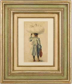 Clara Weaver Parrish Painting, Young Woman in Blue Dress