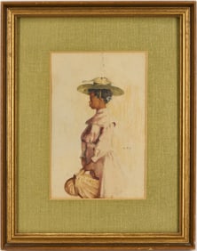 Clara Weaver Parrish Painting, Woman in Pink Dress