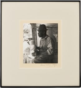 Louise Dahl-Wolfe Signed Photograph, William Edmondson Sculpting