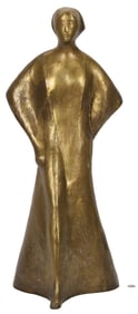 Meyer Wolfe Gilt Bronze Sculpture of Louise Dahl-Wolfe, Exhibited