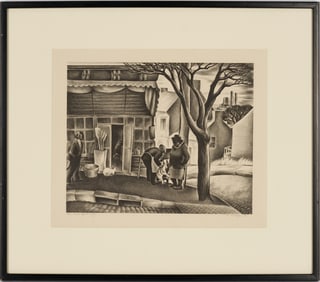 Meyer Wolfe Lithograph, Corner Spruce & Gay