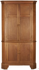Diminutive East TN Blind Door Walnut Corner Cupboard
