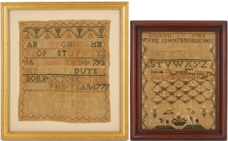 2 18th C. Needlework Samplers incl. New Jersey