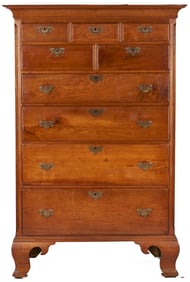 Chester Co. Pennsylvania High Chest w/ Inlaid Birds, Illustrated