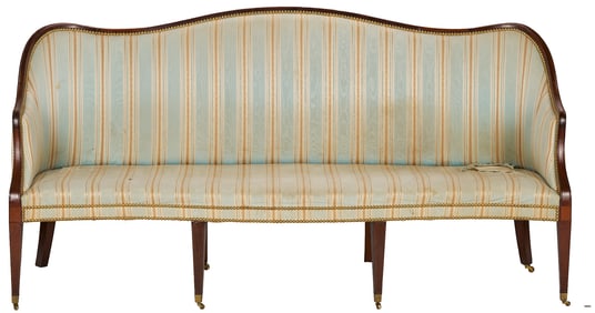 New England Hepplewhite Serpentine Sofa