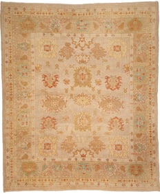 Turkish Oushak Carpet, 9' x 8'
