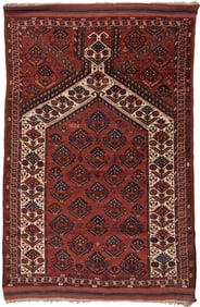 Antique Ersari Turkmen Prayer Rug, Dated