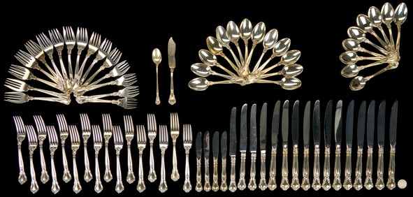 76 Gorham Chantilly Sterling Silver Flatware Pieces