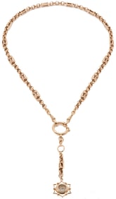 12K Trombone Link Prince Albert Pocket Watch Chain
