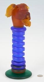 Richard Jolley Art Glass Dog Totem Sculpture