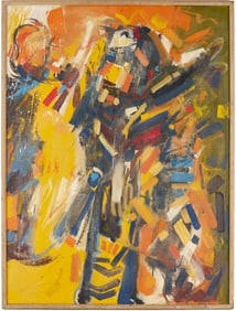 C. Kermit Ewing O/C Abstract Painting, Happy Man