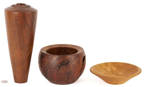 3 Turned Wood Items: John Jordan, Stoney Lamar & Helga Winter