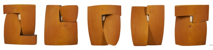 Pascal Pierme Wood Sculpture, "Le Village 10"