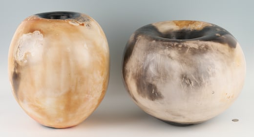 Two David Joy Porcelain Pieces, Orb & Bowl