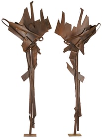 Pair of Albert Paley Large Landscape Sculptures